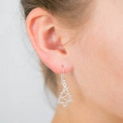 Silver Xmas Tree Earrings