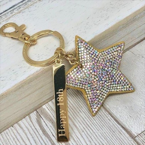 Personalised Sparkly Star Keyring