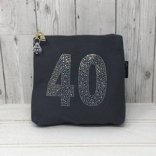 Grey Rhinestone 40th Birthday Bag