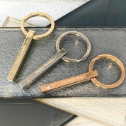Two Sides Personalised Bar Key Ring 