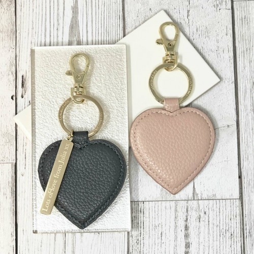 Personalised Faux Leather Heart Keyring